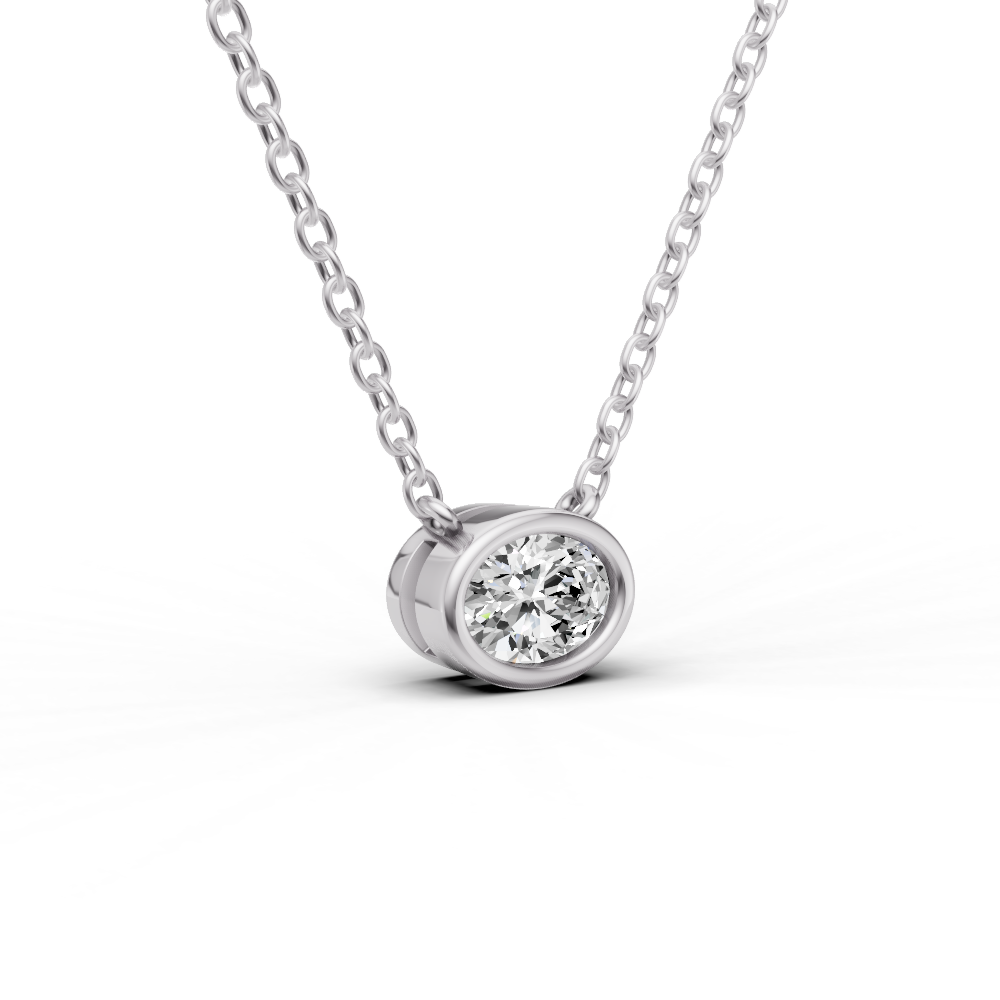 14K Gold 0.75 ct Lab-Grown Diamond Solitaire Bezel Pendant