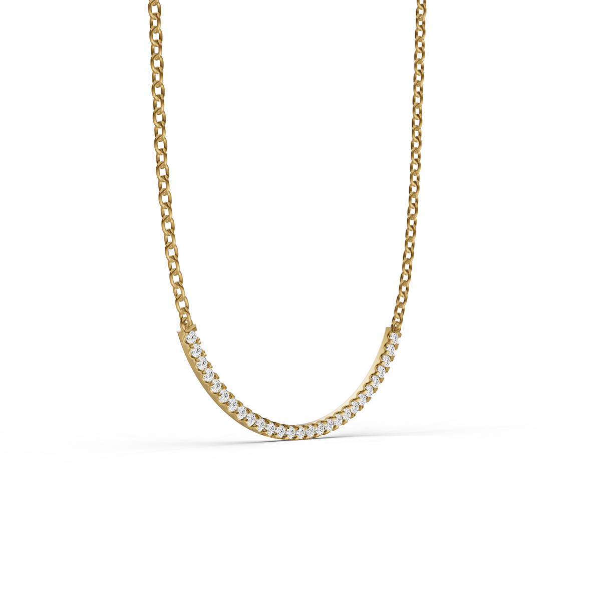 14K Gold 0.33 ct Round Lab Grown Diamond Smiley Pendant