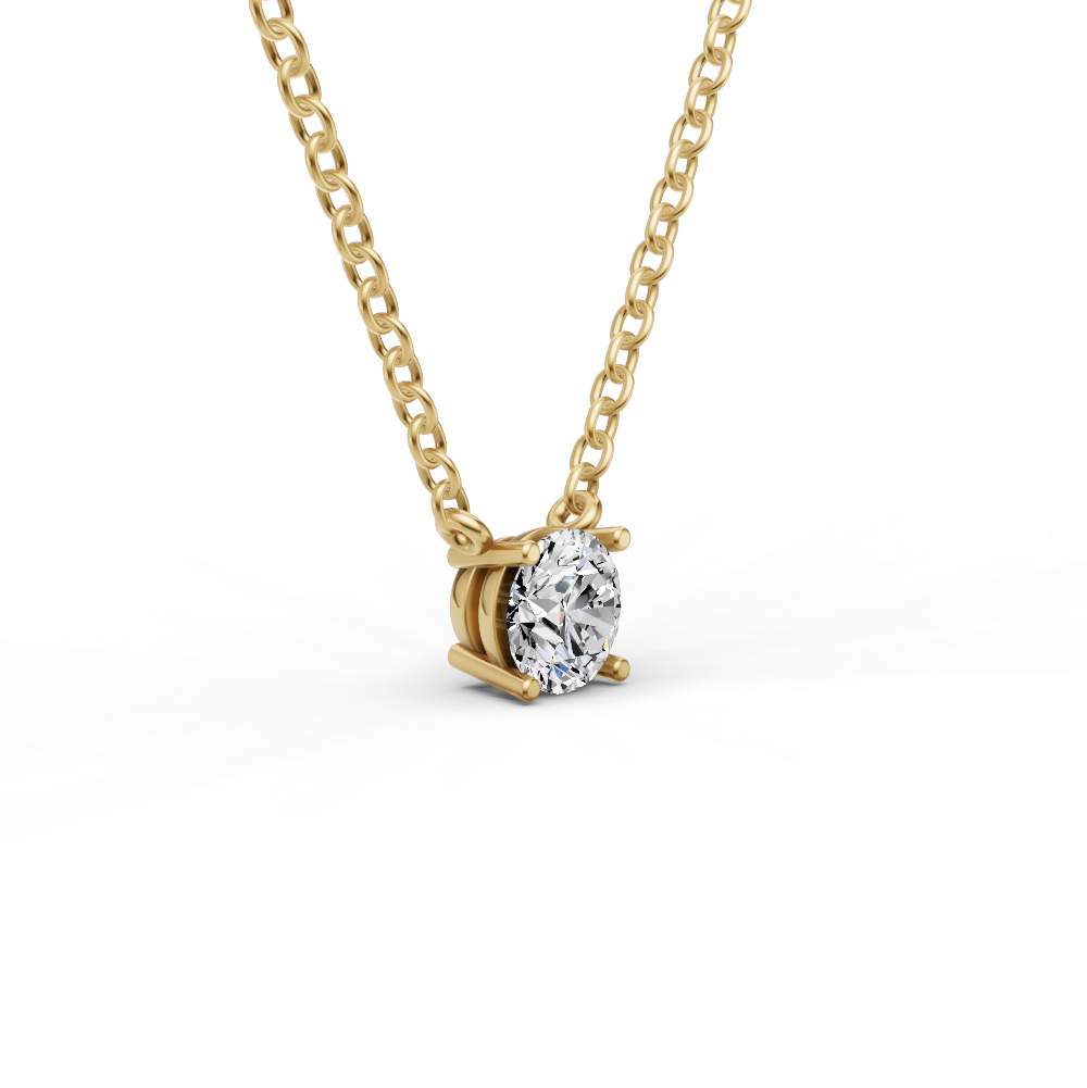 14K Gold 0.25 ct Lab Grown Round Sereia Shape Diamond Pendant
