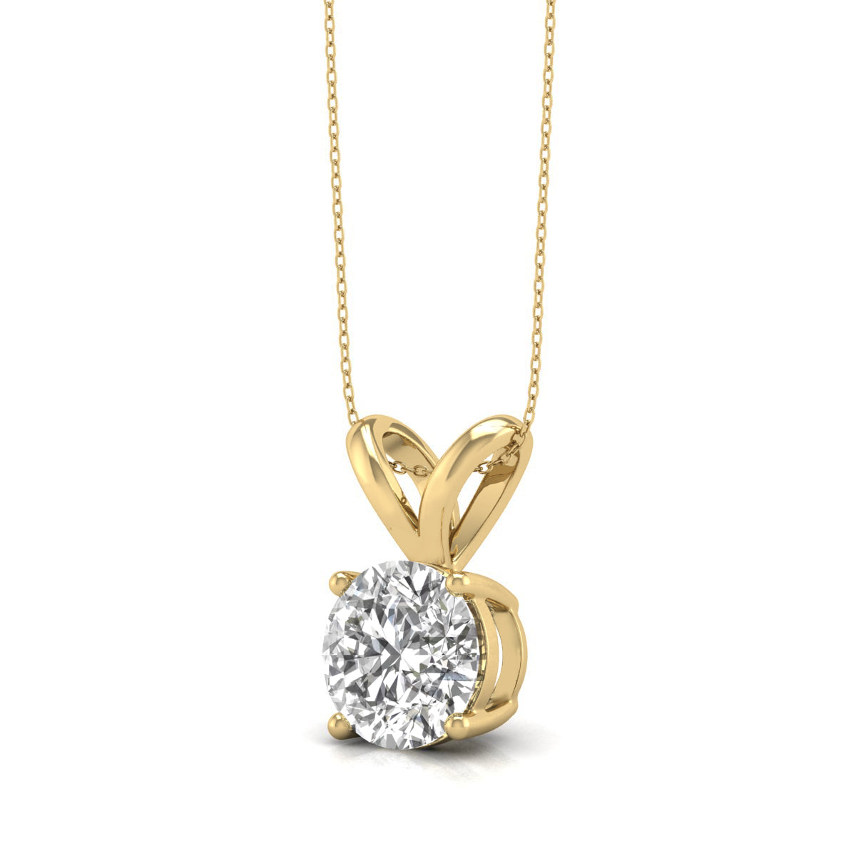 14K Gold 0.75 ct Lab-Grown Diamond Classic Solitaire Pendant