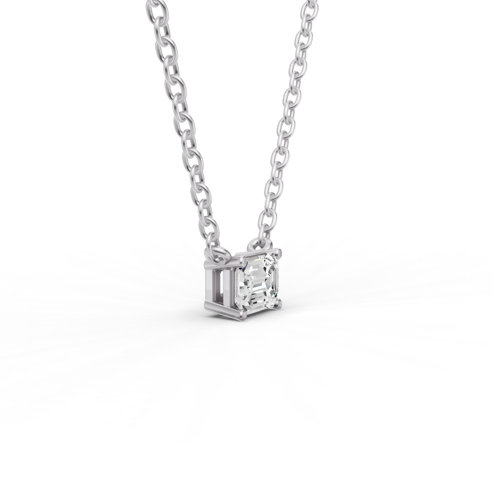 14K Gold 1 ct Lab Grown Emerald Shape Diamond Pendant