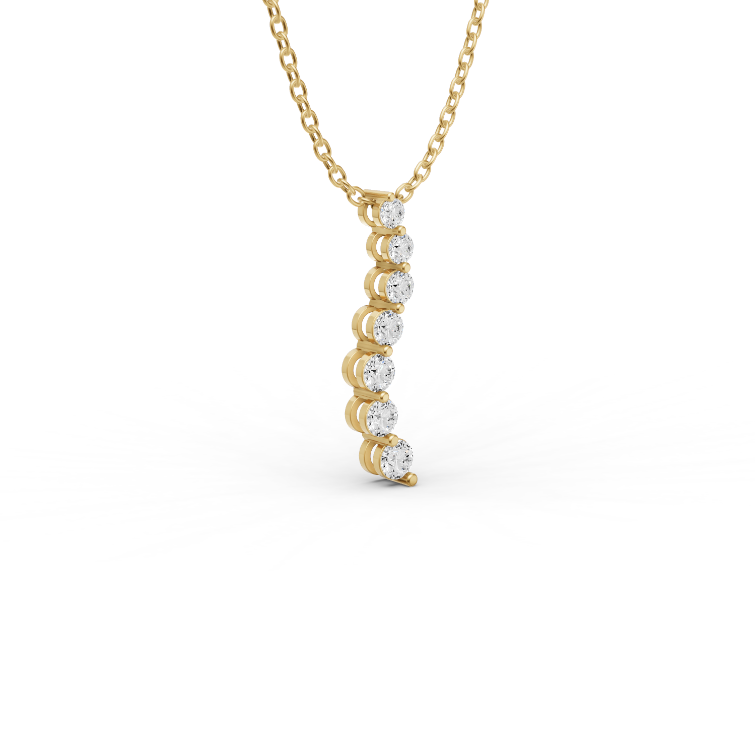 14K Gold 0.75 ct Necklace Lab Grown Diamond Journey Pendant