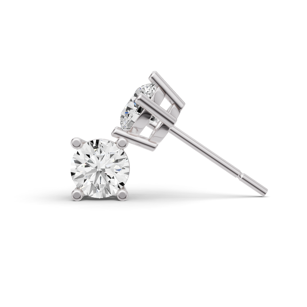 14K Gold 0.5 ct Round Studs Earrings