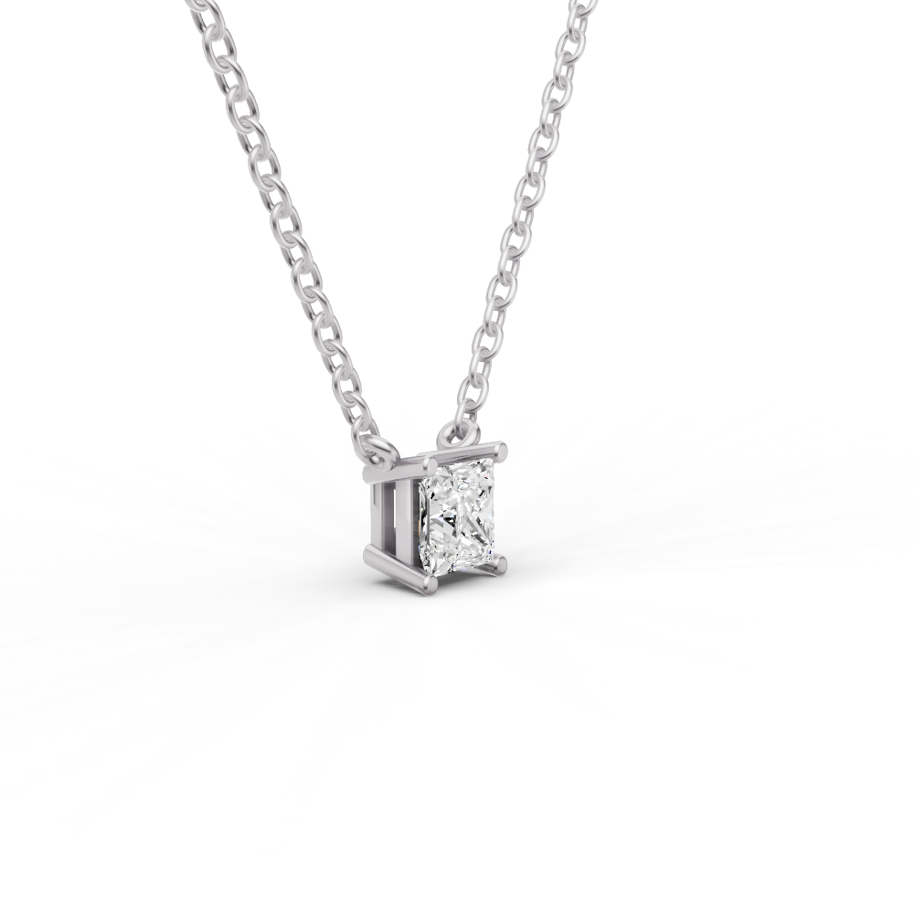 14K Gold 0.25 ct Lab Grown Princess Shape Diamond Pendant