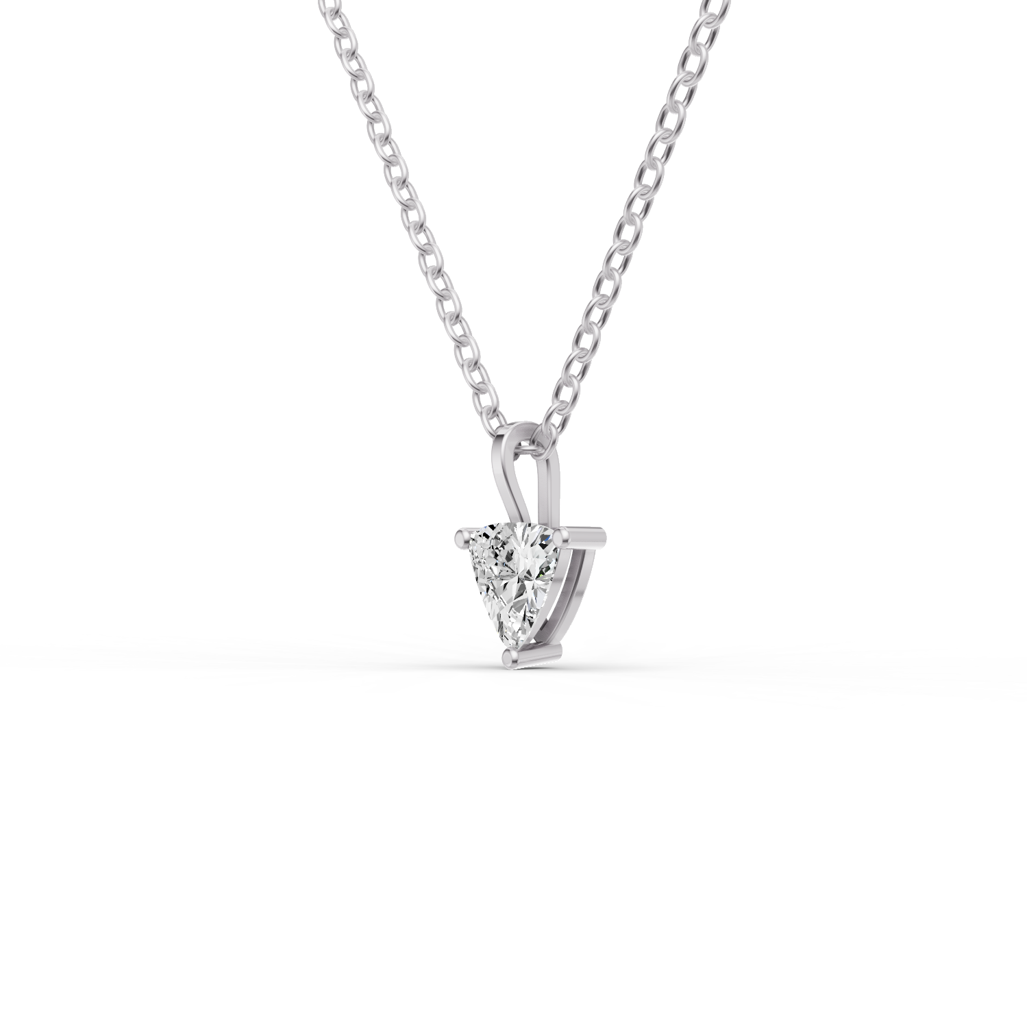 14K Gold 0.5 ct Lab Grown Trillion Shape Diamond Solitaire Pendant with Bail