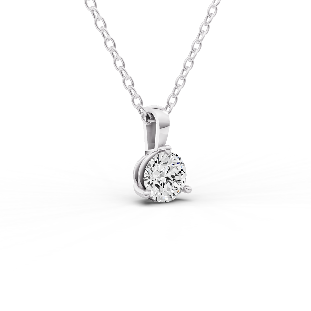 14k Gold 0.5 ct Prong Martini Pendant Lab Grown Diamond Solitaire