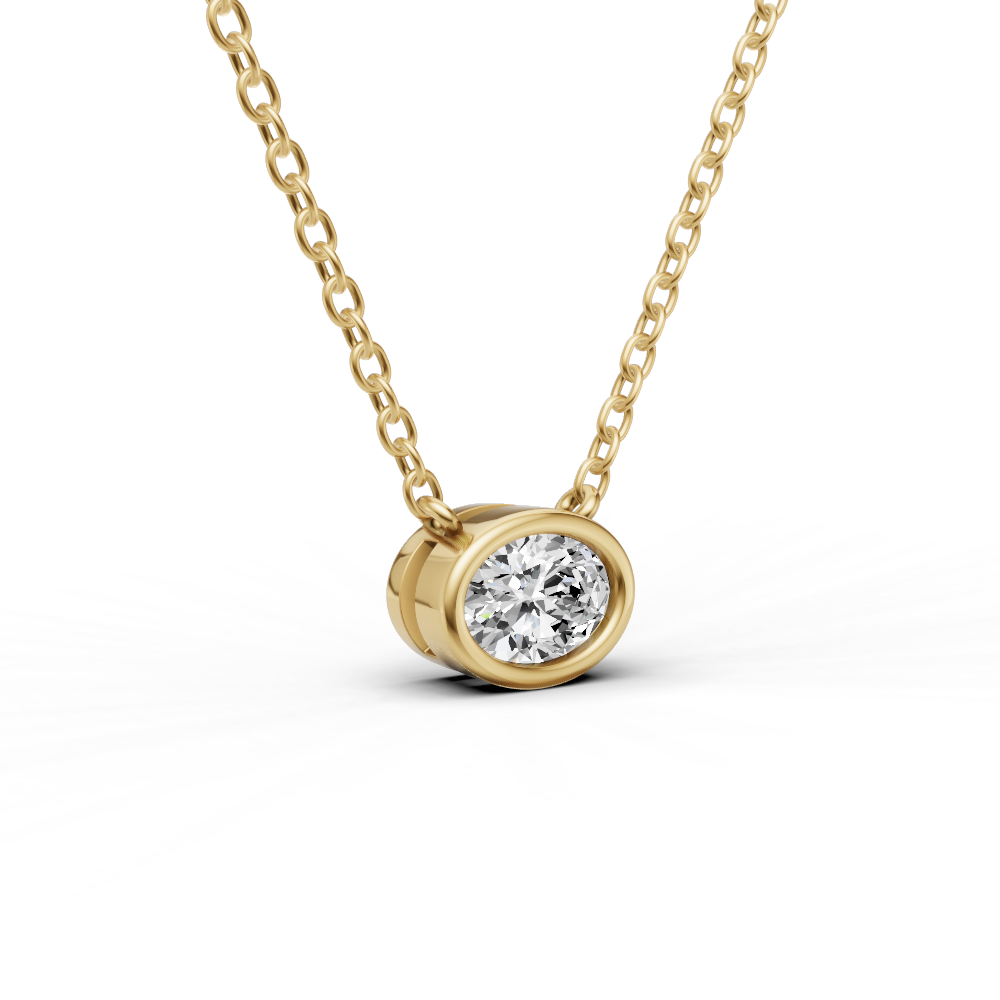 14K Gold 1 ct Lab-Grown Diamond Solitaire Bezel Pendant