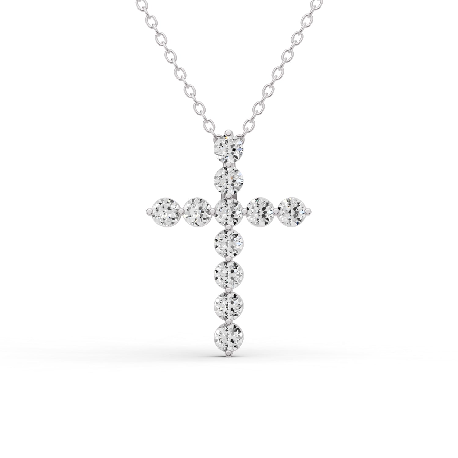 14K Gold Necklace 0.75 ct Sereia's Cross Pendant with Lab Diamonds