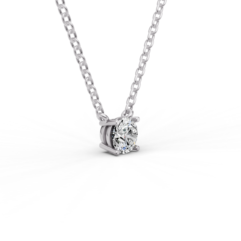 14K Gold 0.75 ct Lab Grown Round Sereia Shape Diamond Pendant