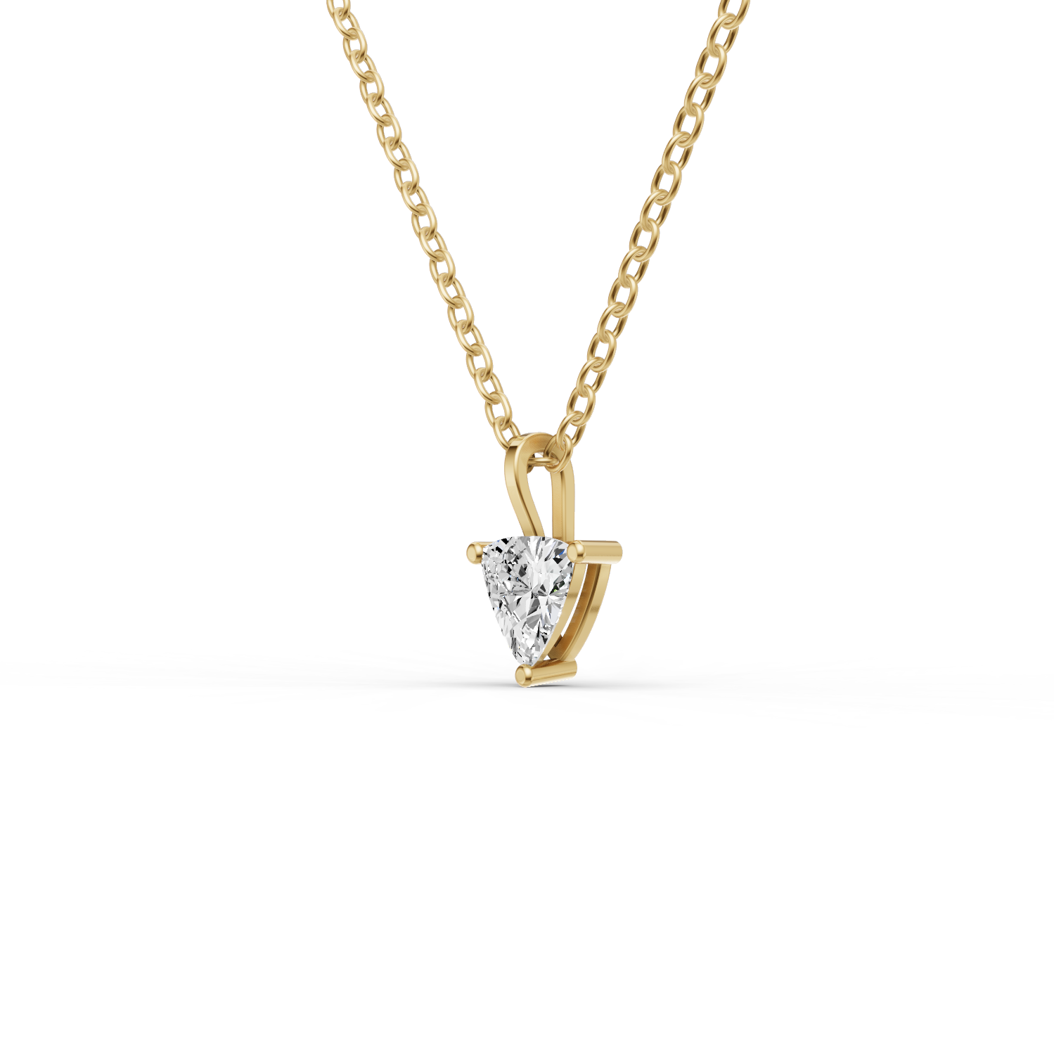 14K Gold 0.75 ct Lab Grown Trillion Shape Diamond Solitaire Pendant with Bail