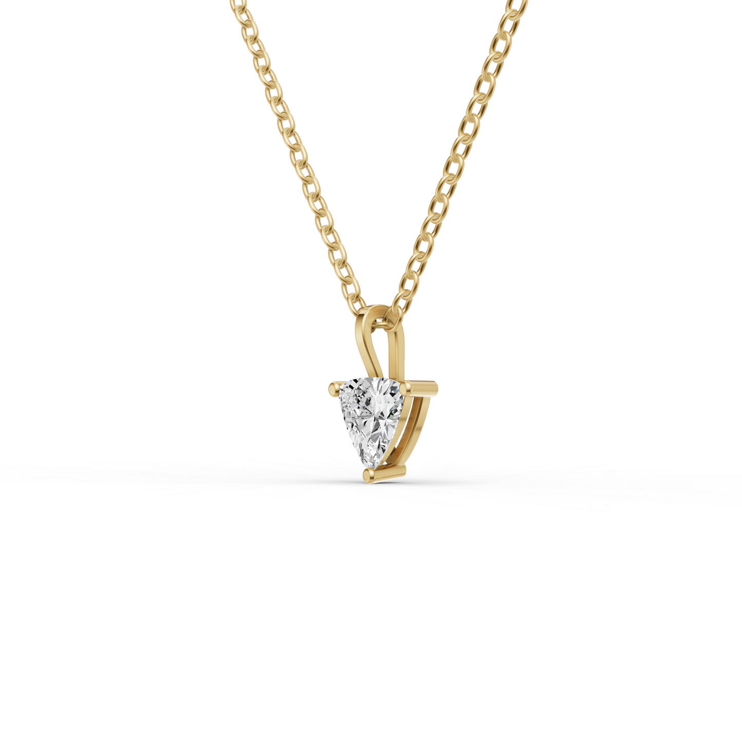 14K Gold 0.25 ct Lab Grown Trillion Shape Diamond Solitaire Pendant with Bail