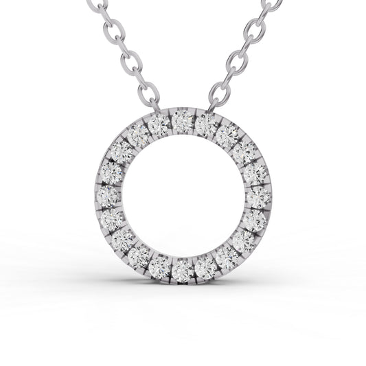 14K Gold 0.5 ct Necklace Circle Diamond