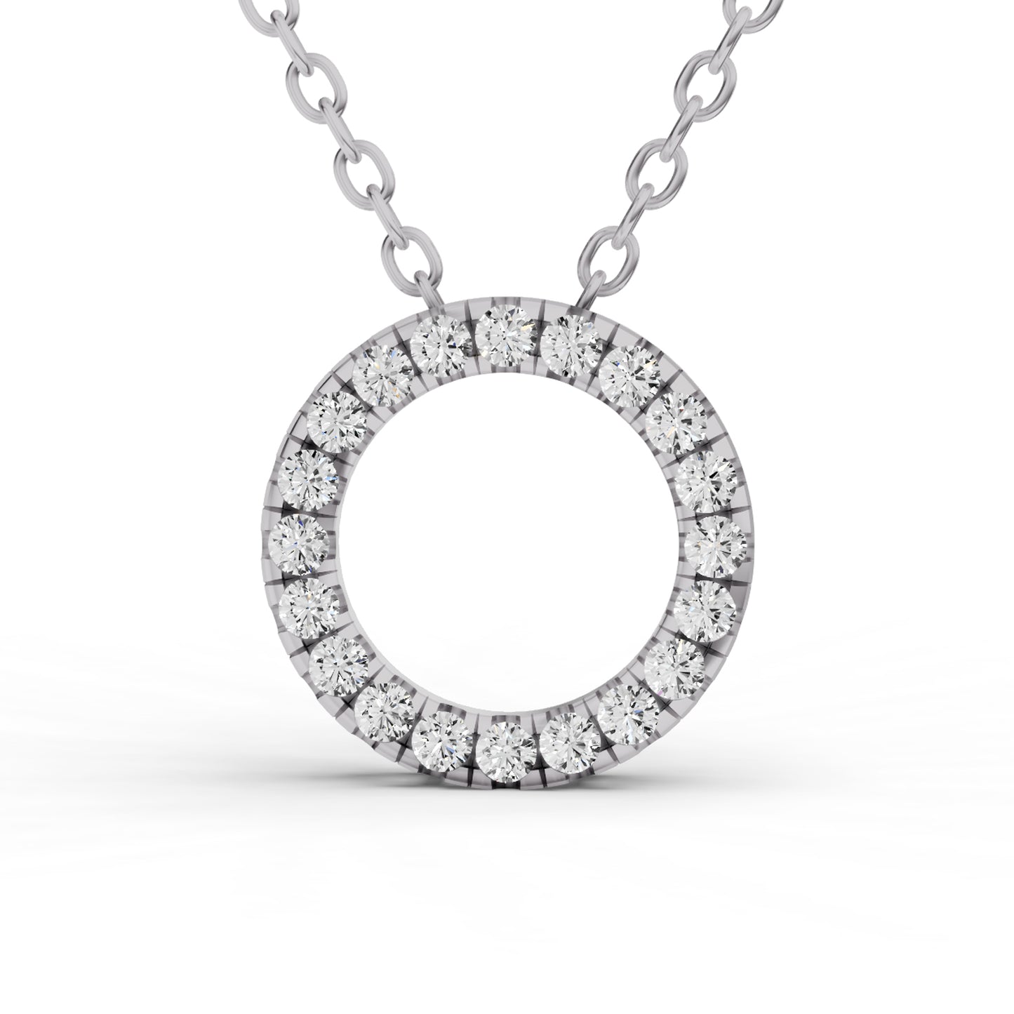 14K Gold 0.75 ct Necklace Circle Diamond