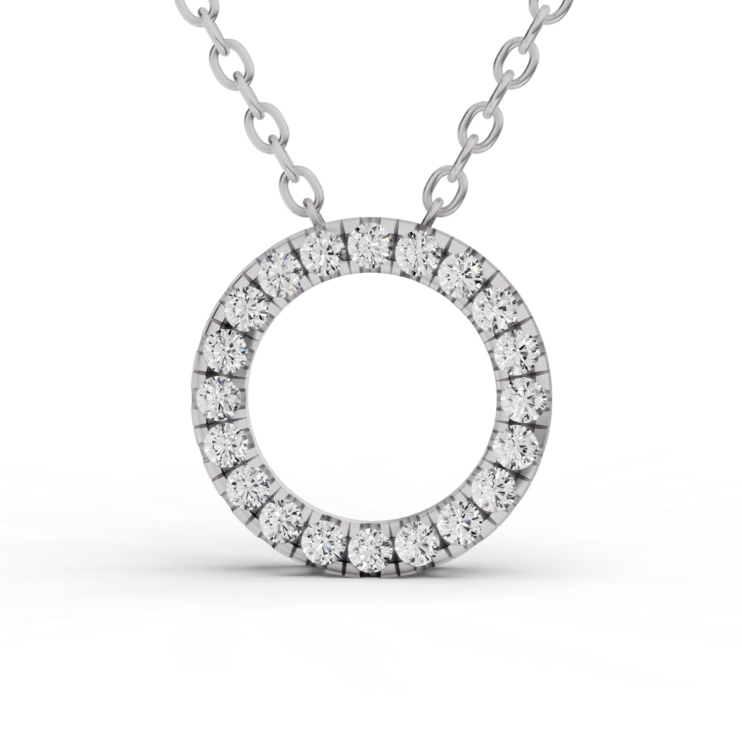 14K Gold 0.25 ct Necklace Circle Diamond