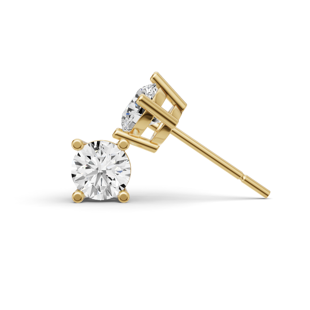 14K Gold 0.25 ct Round Studs Earrings