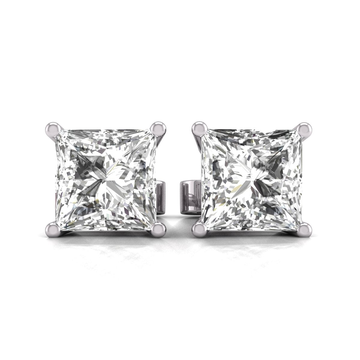 Studs 14K Gold 0.5 Carat The Princess Solitaire