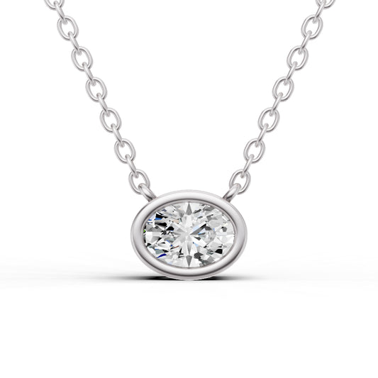 14K Gold 0.5 ct Lab-Grown Diamond Solitaire Bezel Pendant