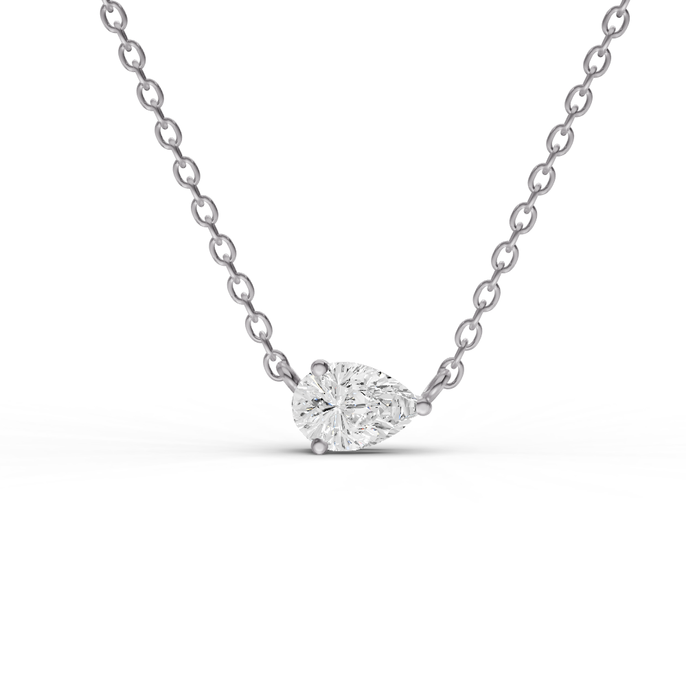 14K GOLD 0.25 CT LAB GROWN PEAR SHAPE DIAMOND PENDANT - WHITE GOLD