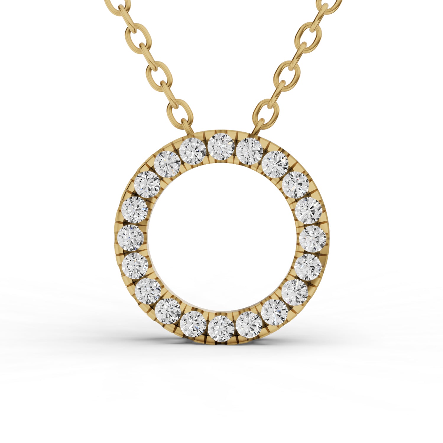 14K Gold 0.5 ct Necklace Circle Diamond