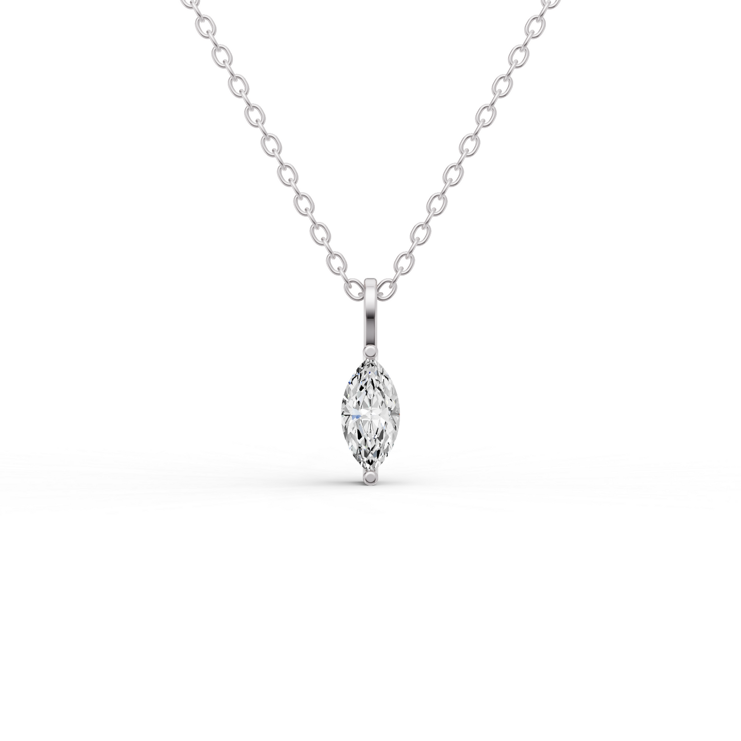 14K Gold 0.5 ct Lab Grown Round Marquise Shape Diamond Solitaire