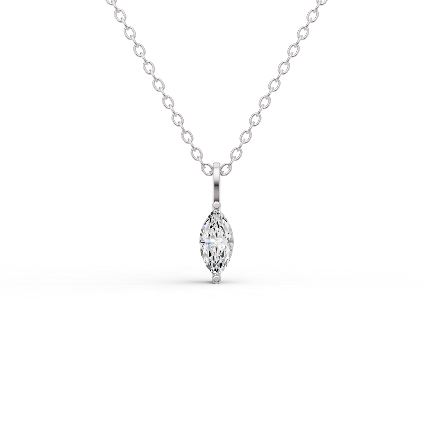14K Gold 0.5 ct Lab Grown Round Marquise Shape Diamond Solitaire