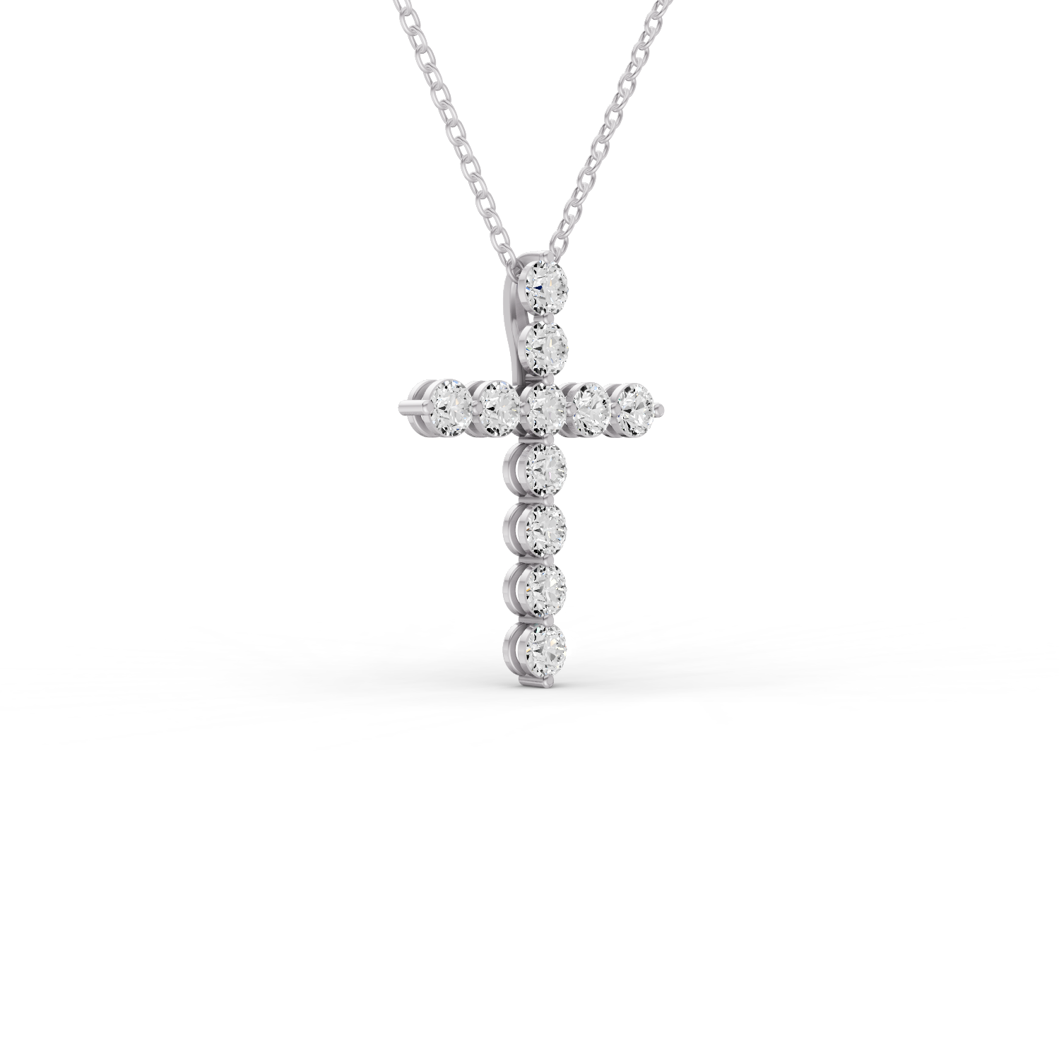 14K Gold Necklace 2.5 ct Sereia's Cross Pendant with Lab Diamonds