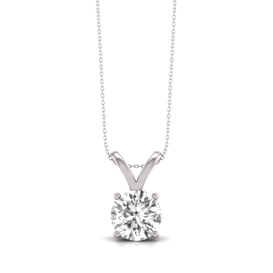14K Gold 1.5 ct Lab-Grown Diamond Classic Solitaire Pendant