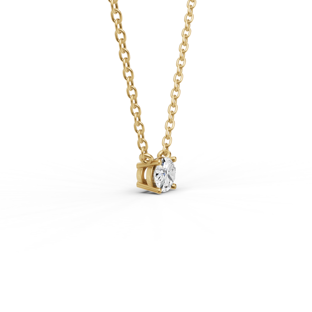 14K Gold 1 ct Lab Grown Oval Shape Diamond Pendant