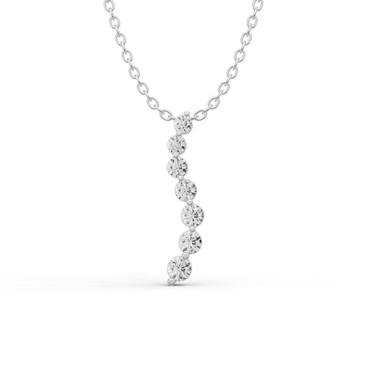 14K Gold 1.5 ct Necklace Lab Grown Diamond Journey Pendant