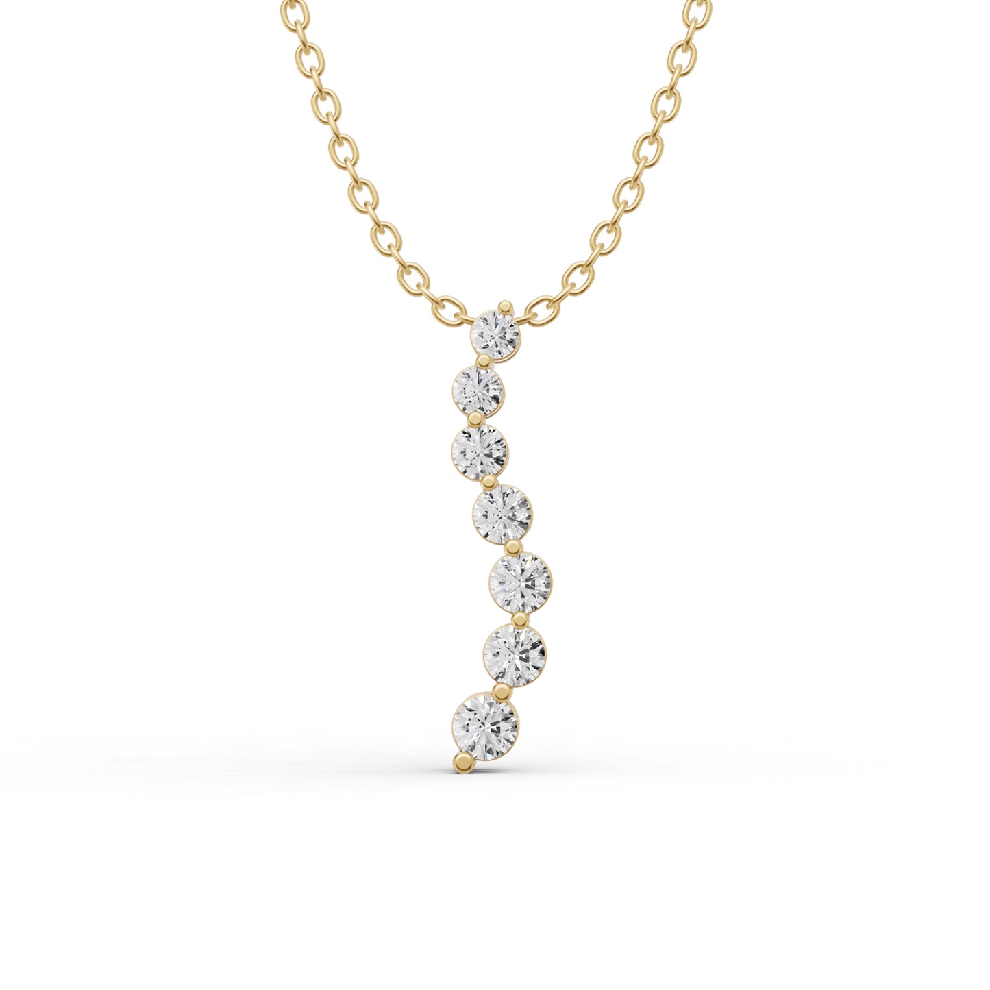 14K Gold 0.5 ct Necklace Lab Grown Diamond Journey Pendant