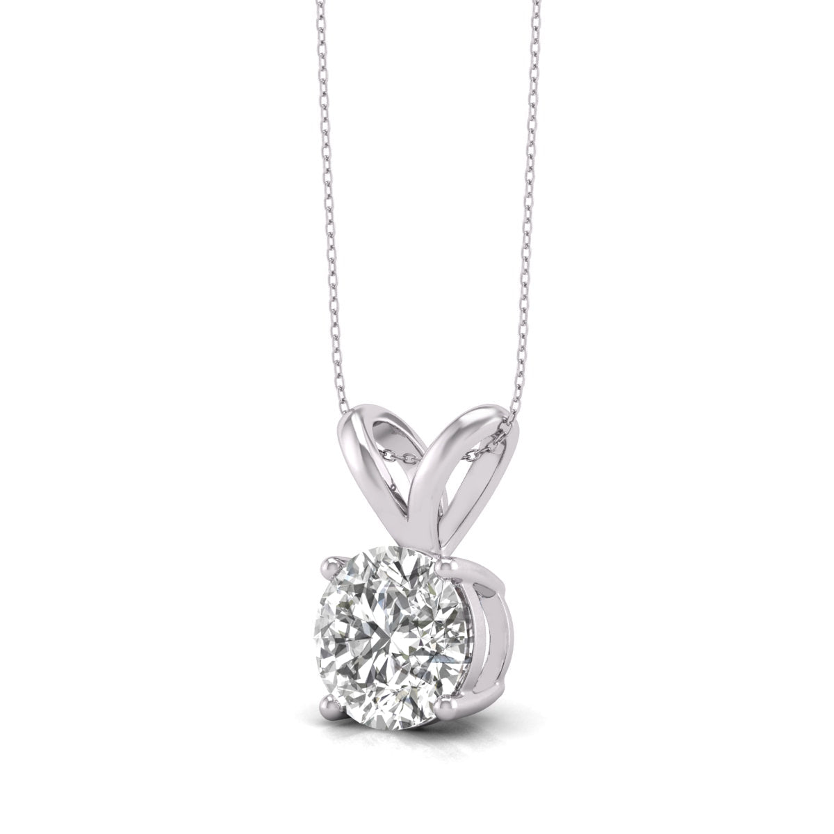 14K Gold 0.75 ct Lab-Grown Diamond Classic Solitaire Pendant