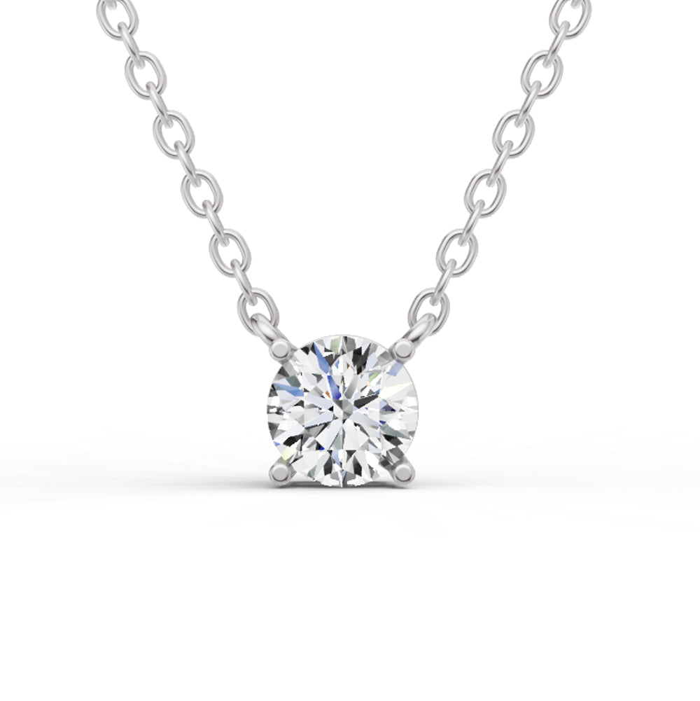 14K Gold 1 ct Lab Grown Round Sereia Shape Diamond Pendant