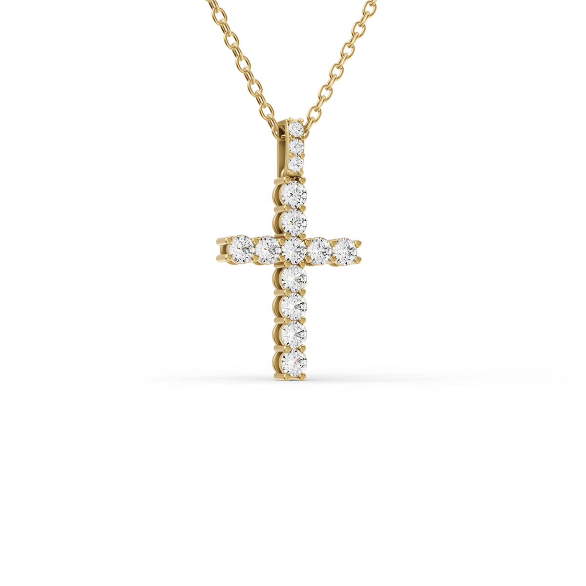 14K Gold 1.5 ct Cross Pendant Necklace of Sereia
