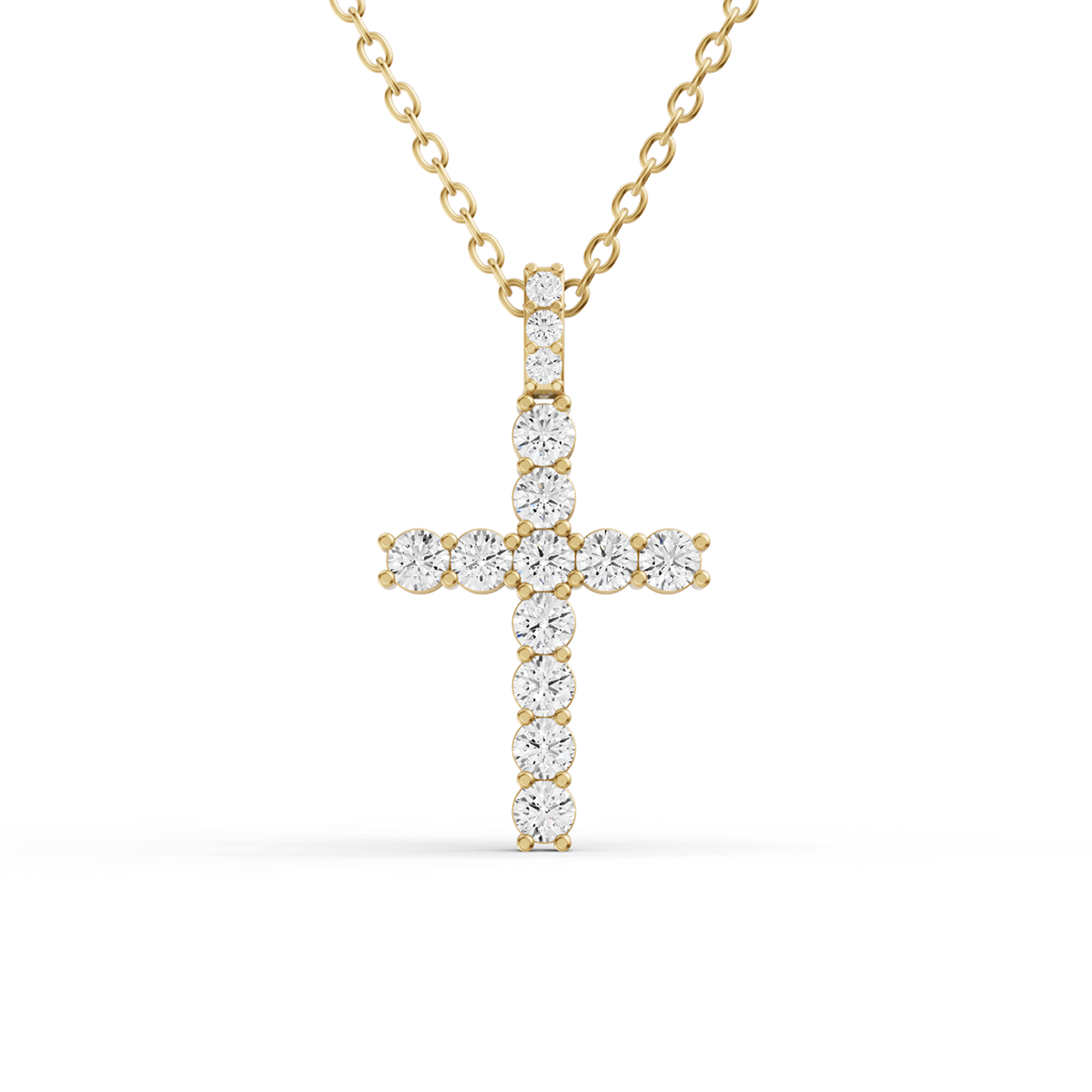 14K Gold 1.5 ct Cross Pendant Necklace of Sereia
