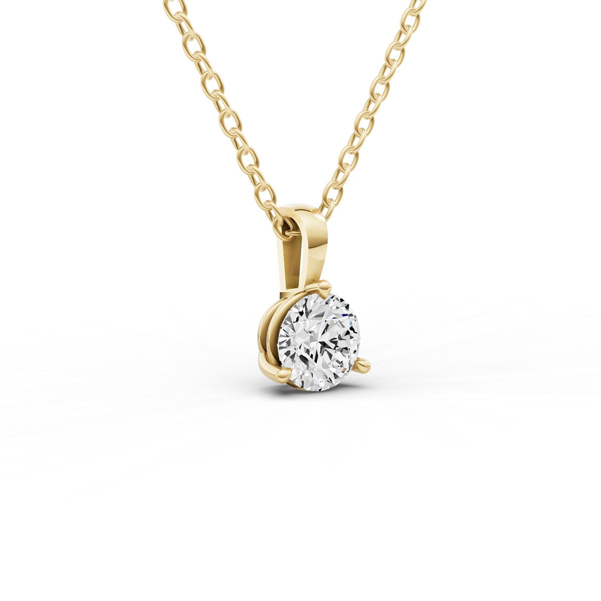 14k Gold 1.5 ct Prong Martini Pendant Lab Grown Diamond Solitaire