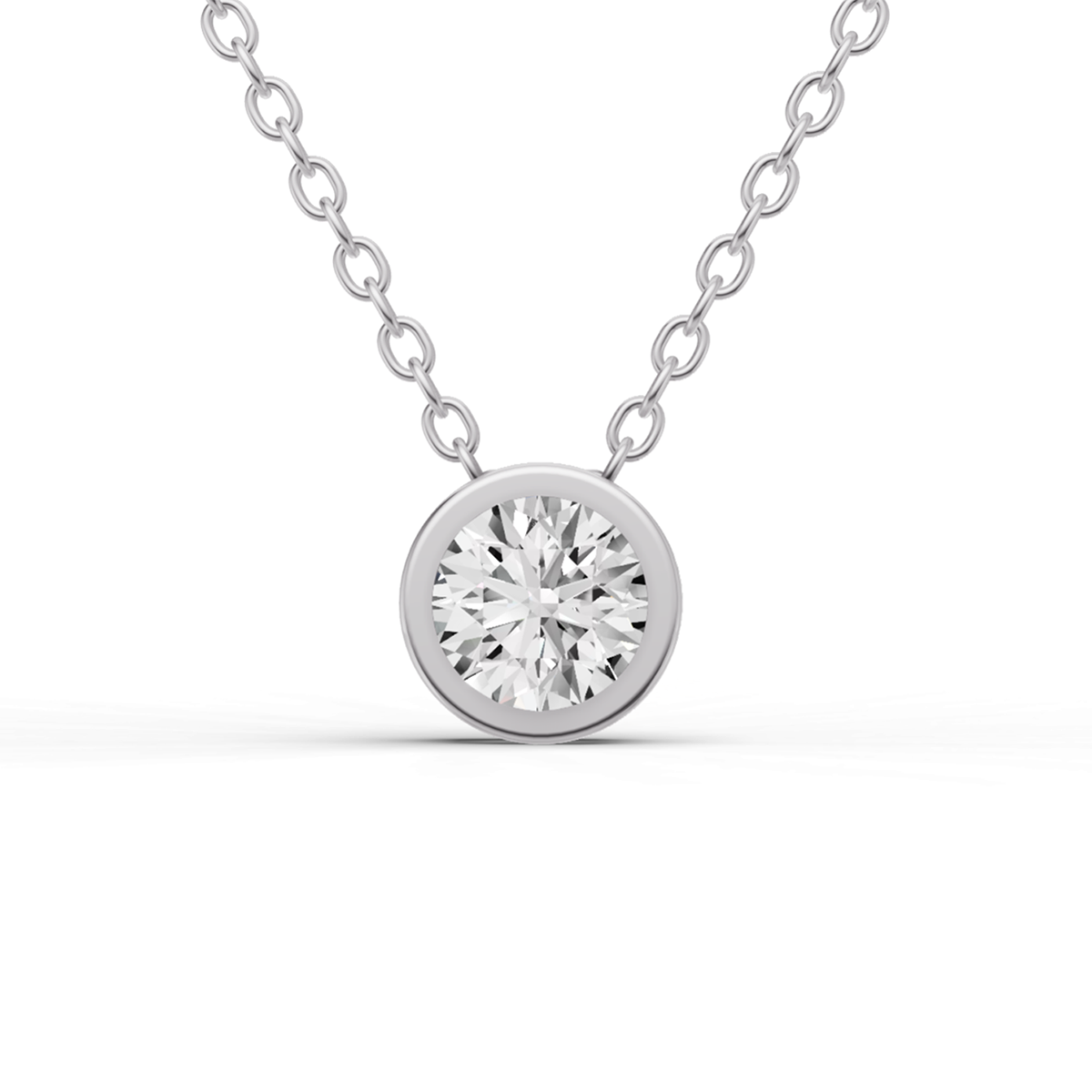 14K Gold 0.75 ct Round Bezel Pass-Thru Pendant
