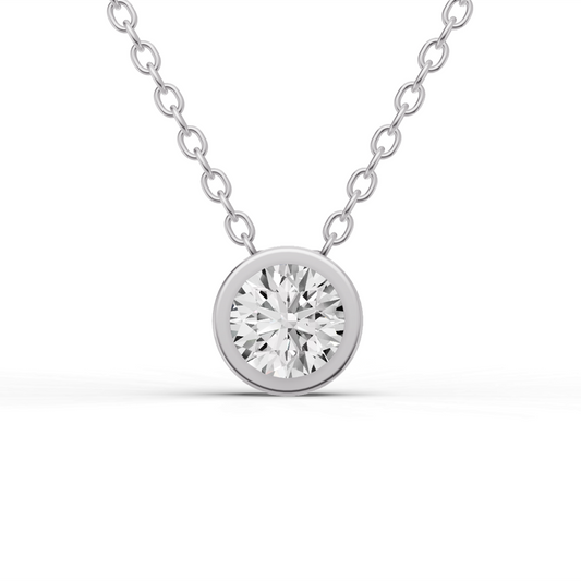 14K Gold 1.25 ct Round Bezel Pass-Thru Pendant