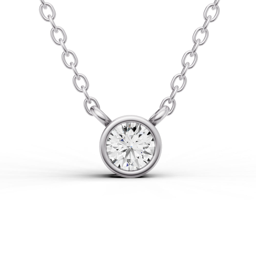 14K Gold 0.25 ct Lab-Grown Diamond Solitaire Pendant