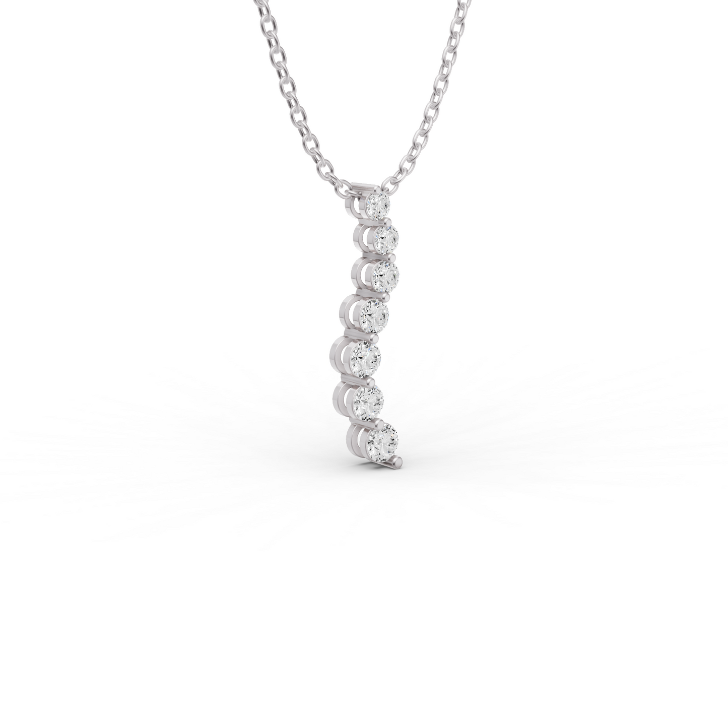 14K Gold 0.5 ct Necklace Lab Grown Diamond Journey Pendant