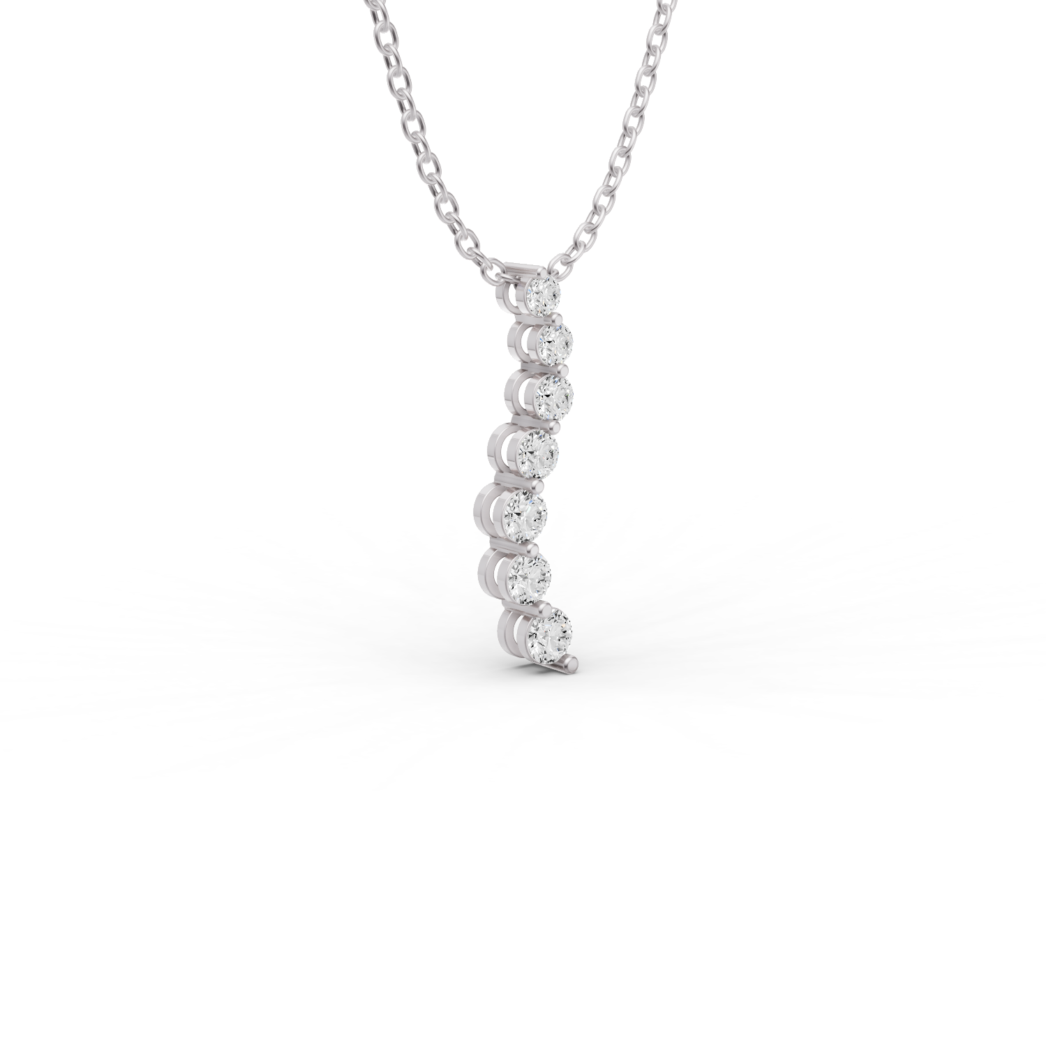 14K Gold 1.5 ct Necklace Lab Grown Diamond Journey Pendant