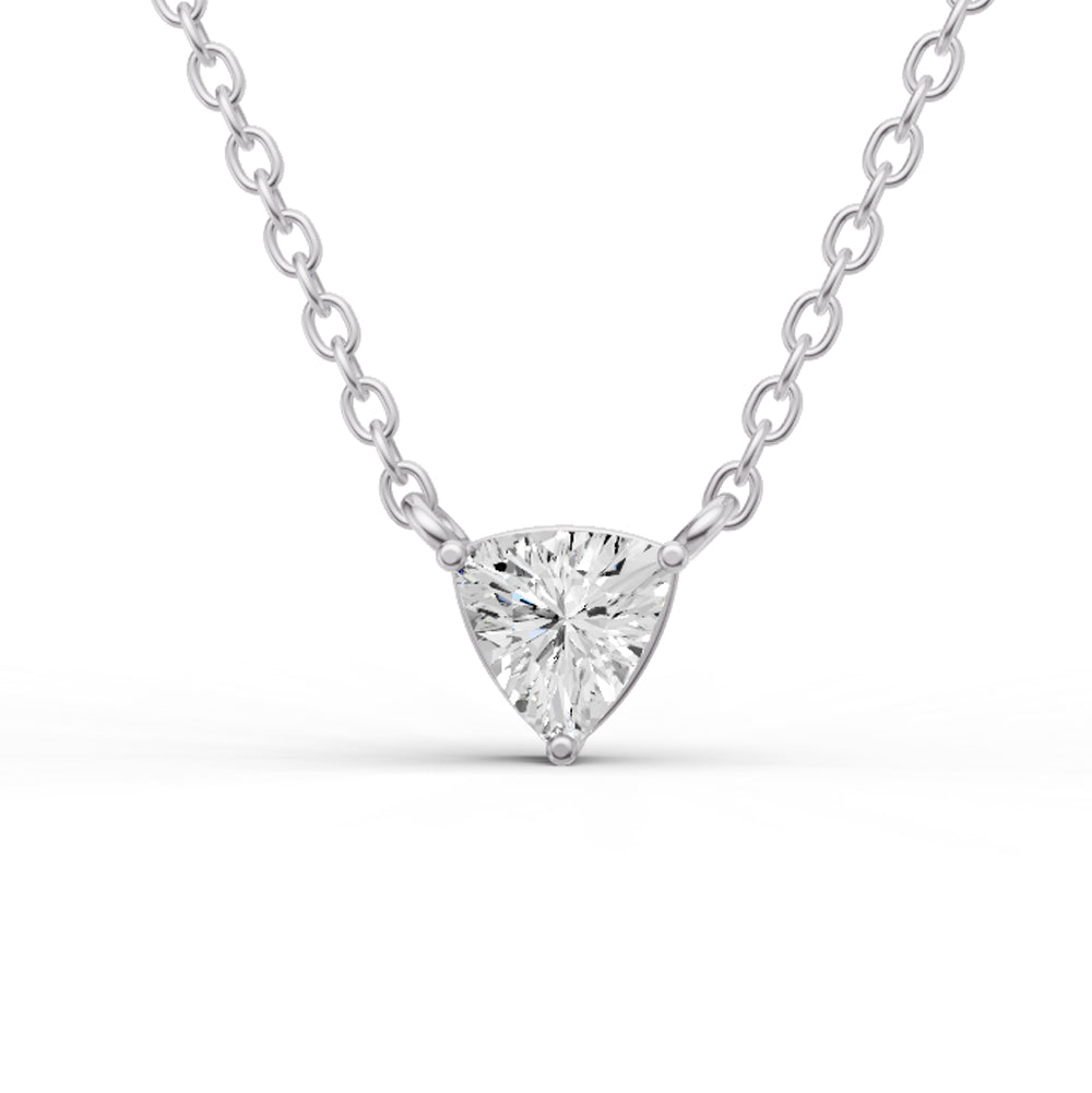 14K Gold 1 ct Lab Grown Trillion Shape Diamond Pendant