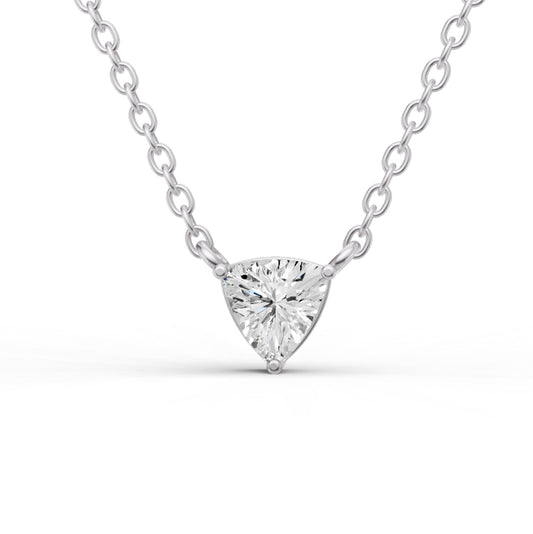 14K Gold 1 ct Lab Grown Trillion Shape Diamond Pendant