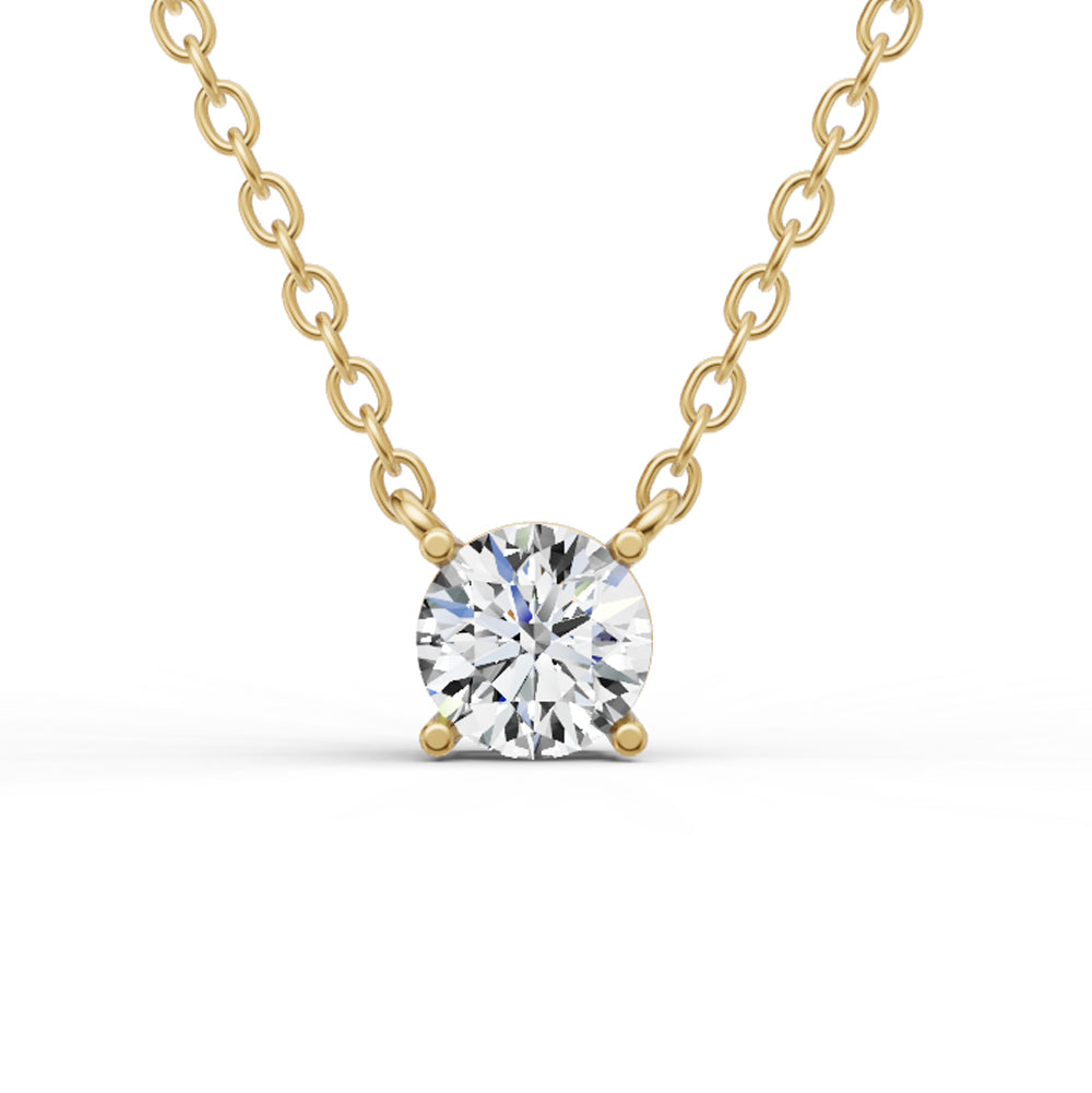14K Gold 0.5 ct Lab Grown Round Sereia Shape Diamond Pendant