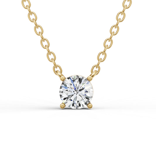 14K Gold 0.5 ct Lab Grown Round Sereia Shape Diamond Pendant