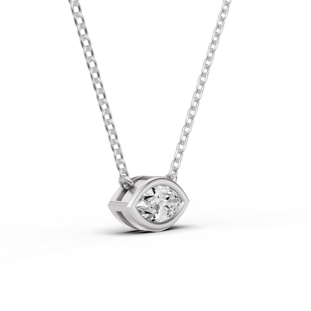 14K Gold 0.5 ct Lab Grown Marquise Shape Diamond Solitaire Pendant