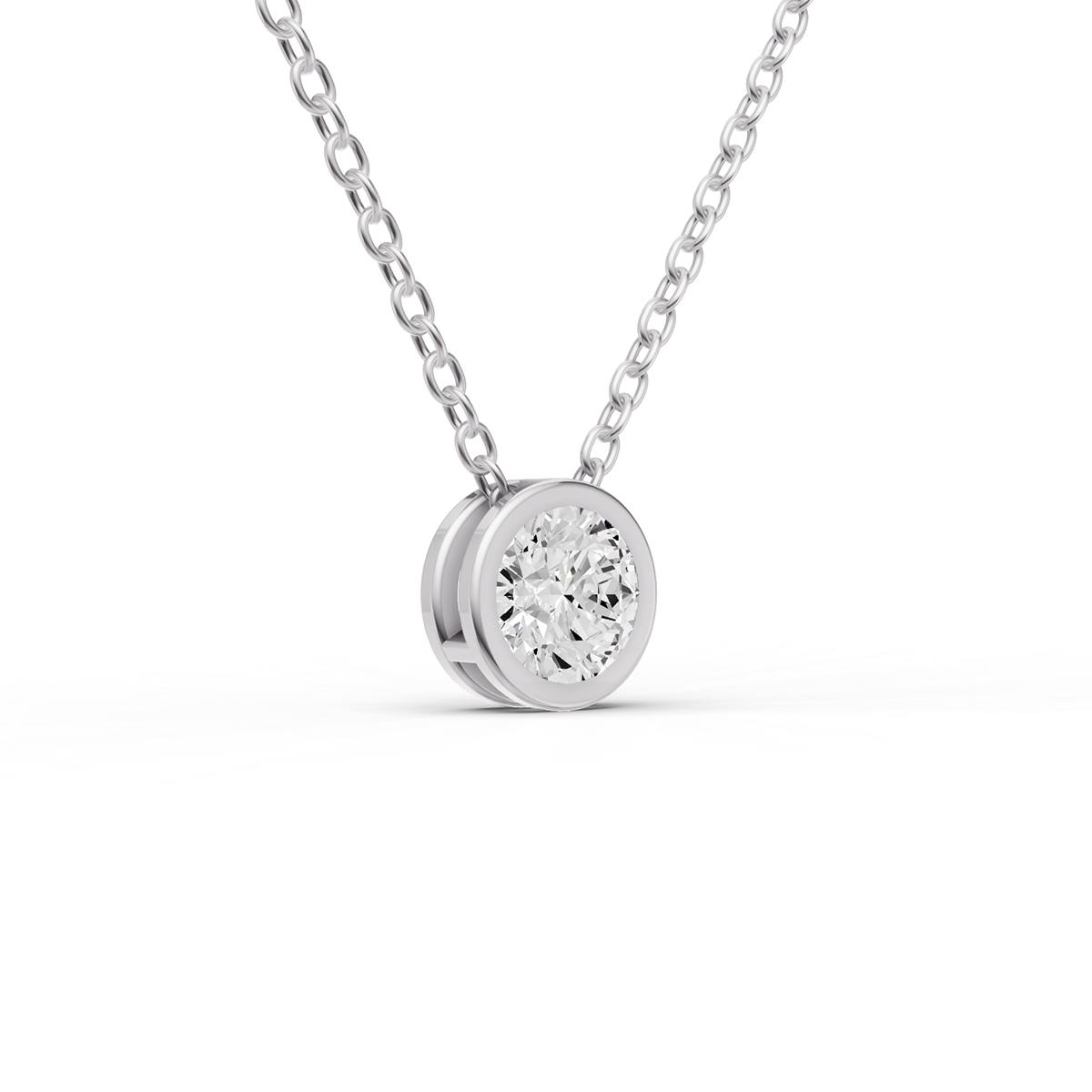 14K Gold 0.75 ct Round Bezel Pass-Thru Pendant