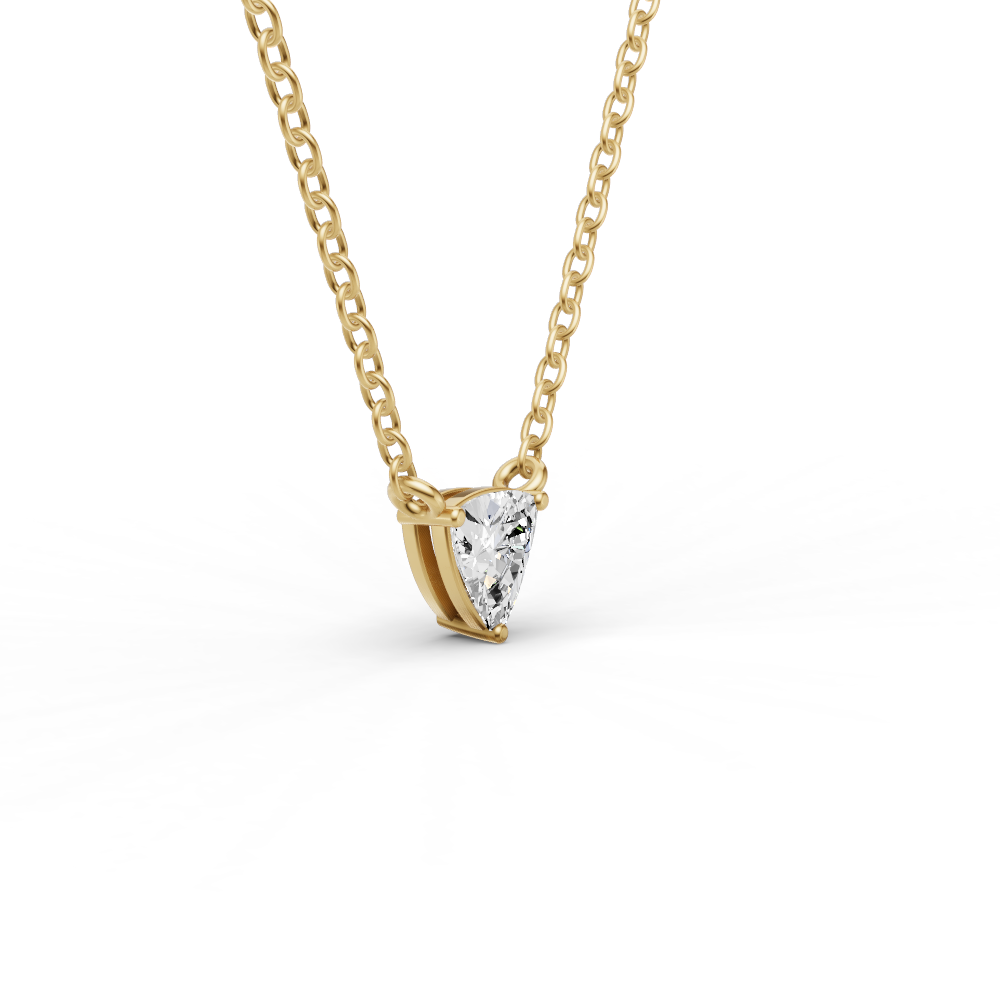 14K GOLD 0.5 CT LAB GROWN TRILLION SHAPE DIAMOND PENDANT - YELLOW GOLD