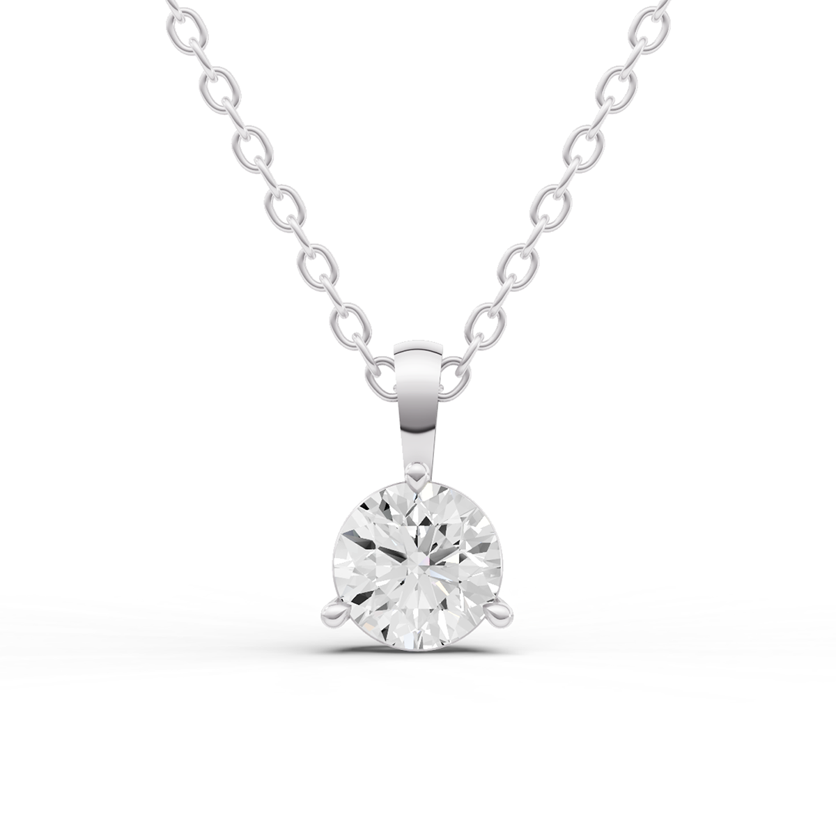 14k Gold 0.33 ct Prong Martini Pendant Lab Grown Diamond Solitaire