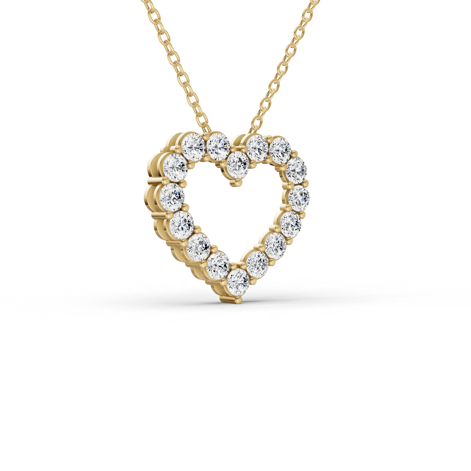 14K Gold 2 ct with Lab Diamonds Sereia's Heart Pendant