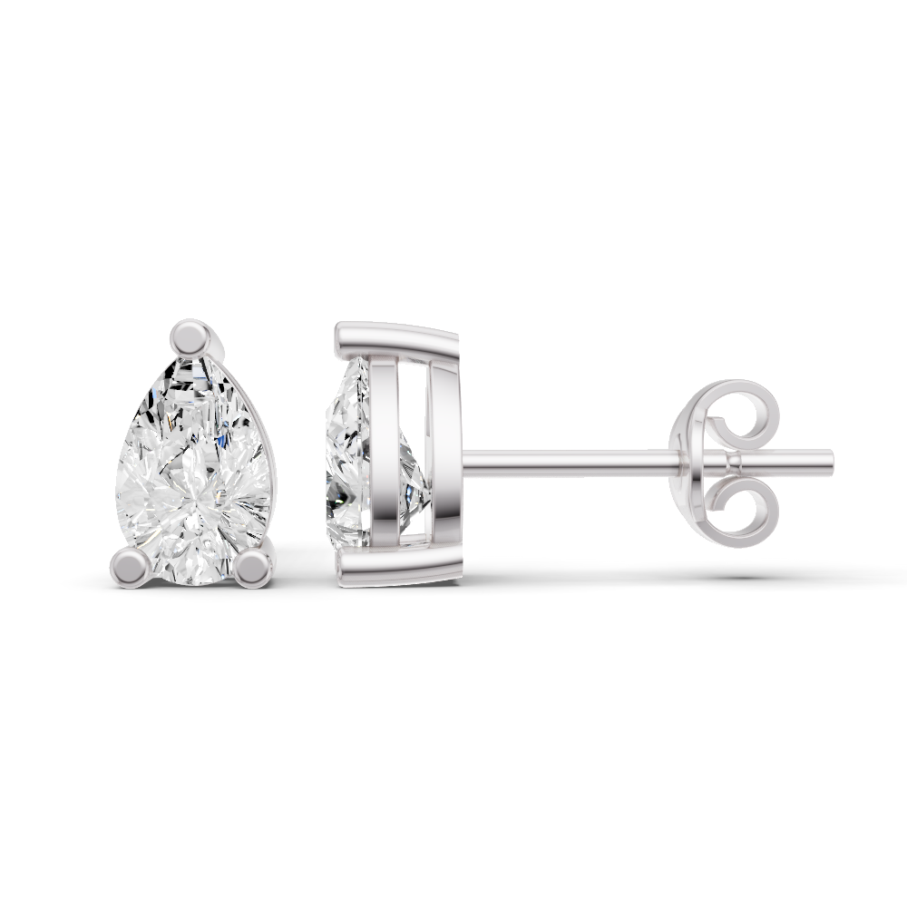14K Gold Studs 0.25 ct Earrings Pear Solitaire